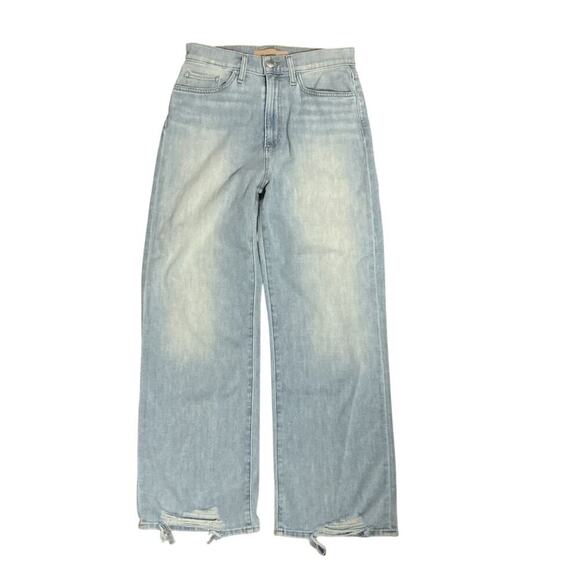 Joe’s Jeans The Blake High Rise Wide Leg Crop Distressed Denim Size 27 NWT